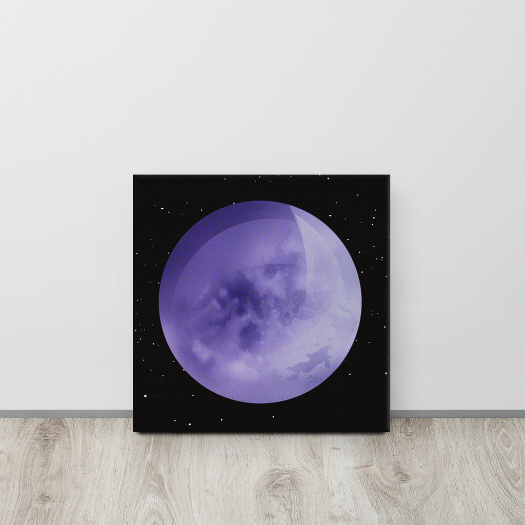 Purple Moon Stretched & Ready-to-Hang Canvas Print - 16″×16″