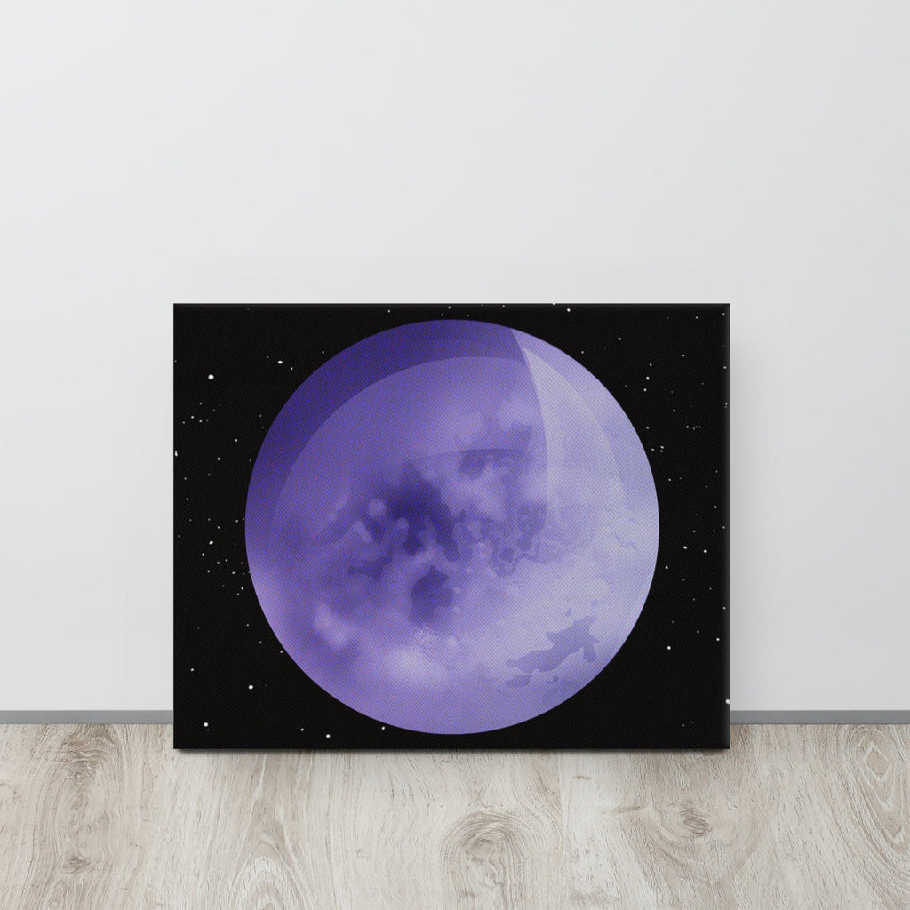 Purple Moon Stretched & Ready-to-Hang Canvas Print - 16″×20″