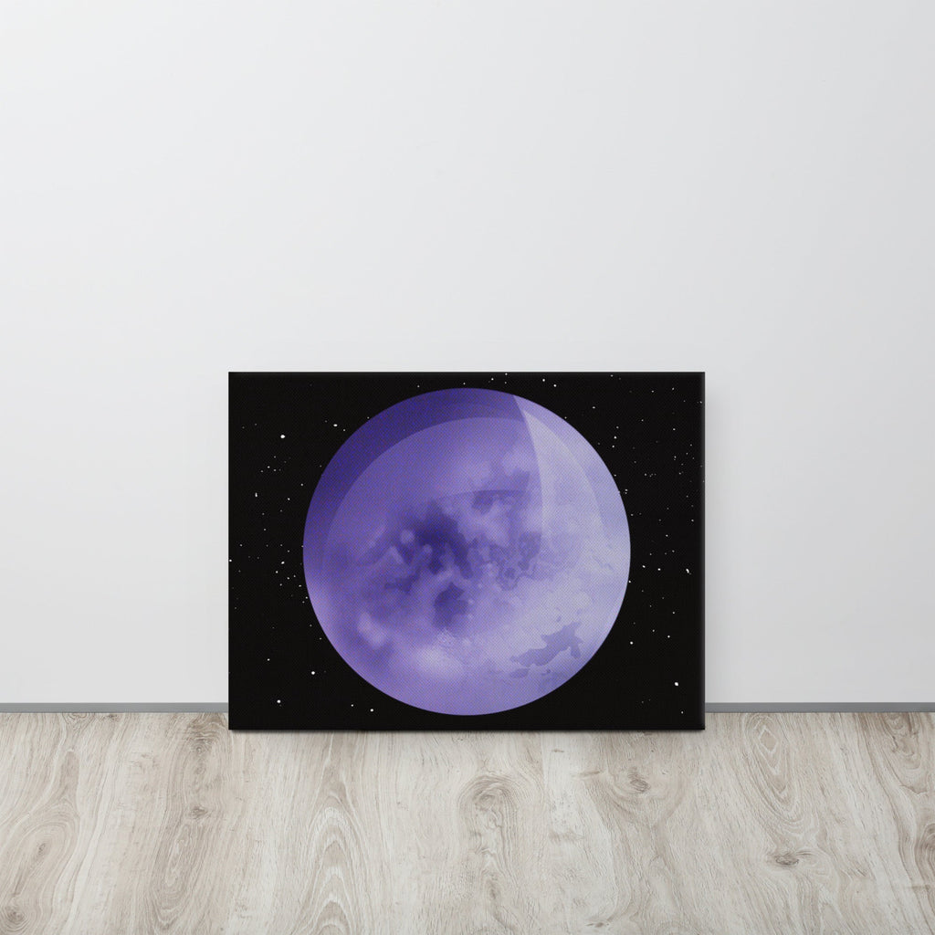 Purple Moon Stretched & Ready-to-Hang Canvas Print - 18″×24″