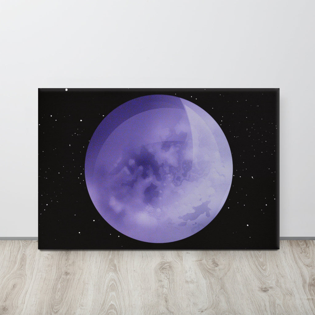 Purple Moon Stretched & Ready-to-Hang Canvas Print - 24″×36″
