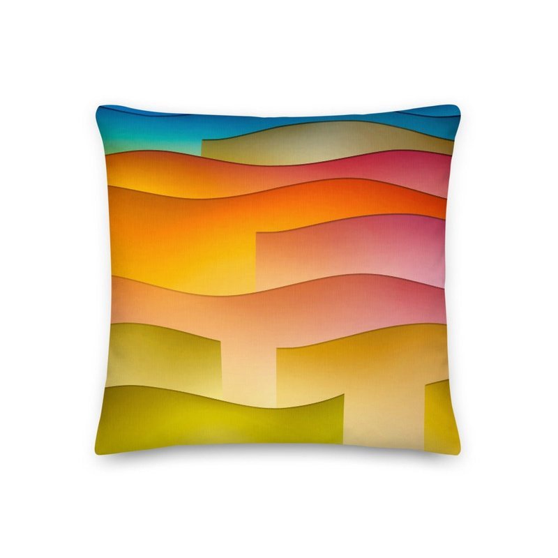 Rainbow Ribbons Premium Stuffed Reversible Throw Pillows - Ideal Place Market