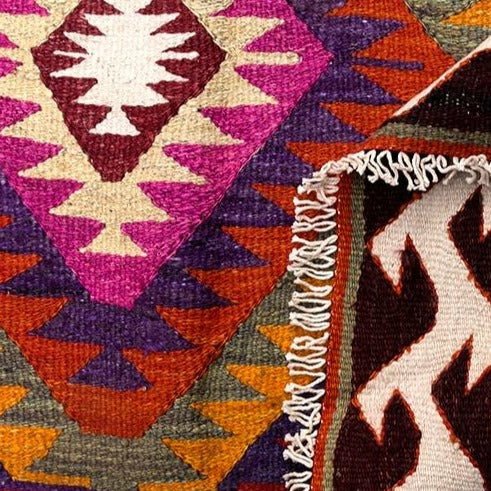Room-Filling Colorful Handmade Kilim Wool Area Rug - Ideal Place Market