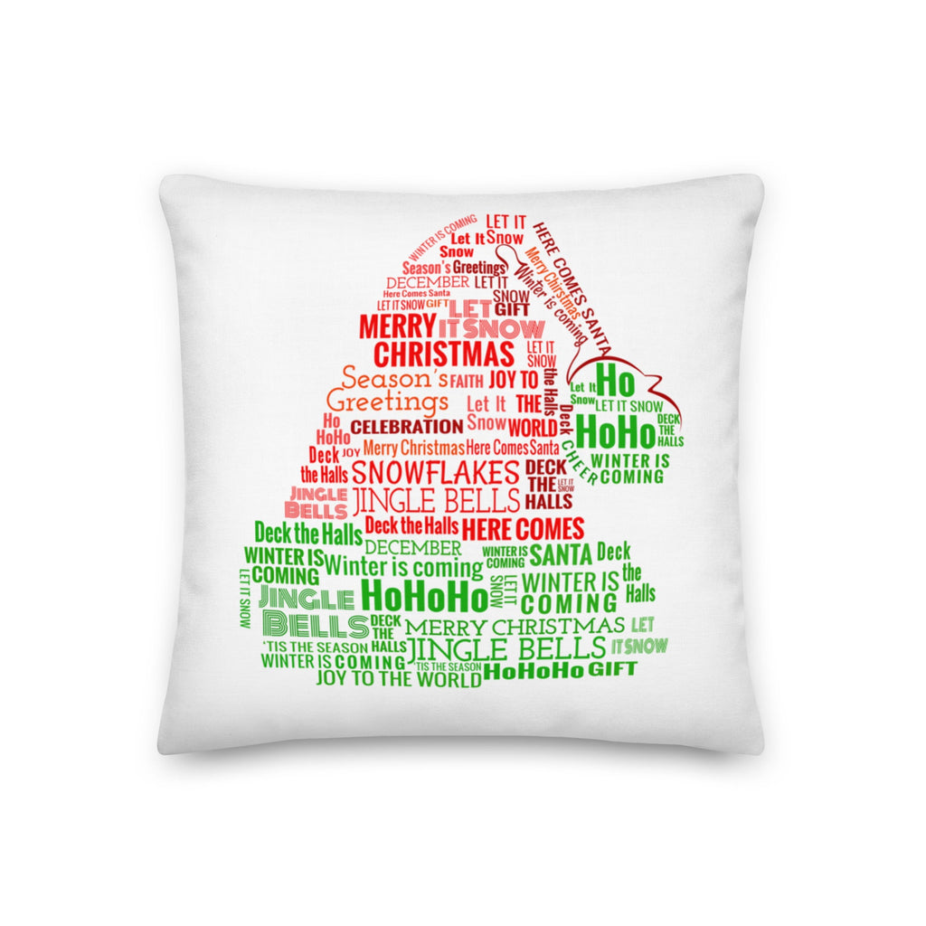 Santa’s Hat Premium Stuffed 2 Sided-Printed Throw Pillows - 
