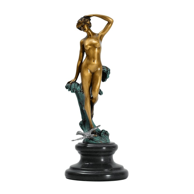 Sea-Nymph Bronze Sculpture with Marble Base - Ideal Place Market