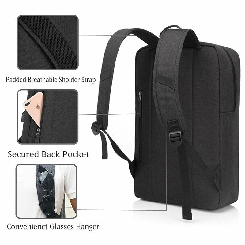 Business: 8930 (PU) black slim Laptop bag 15.6