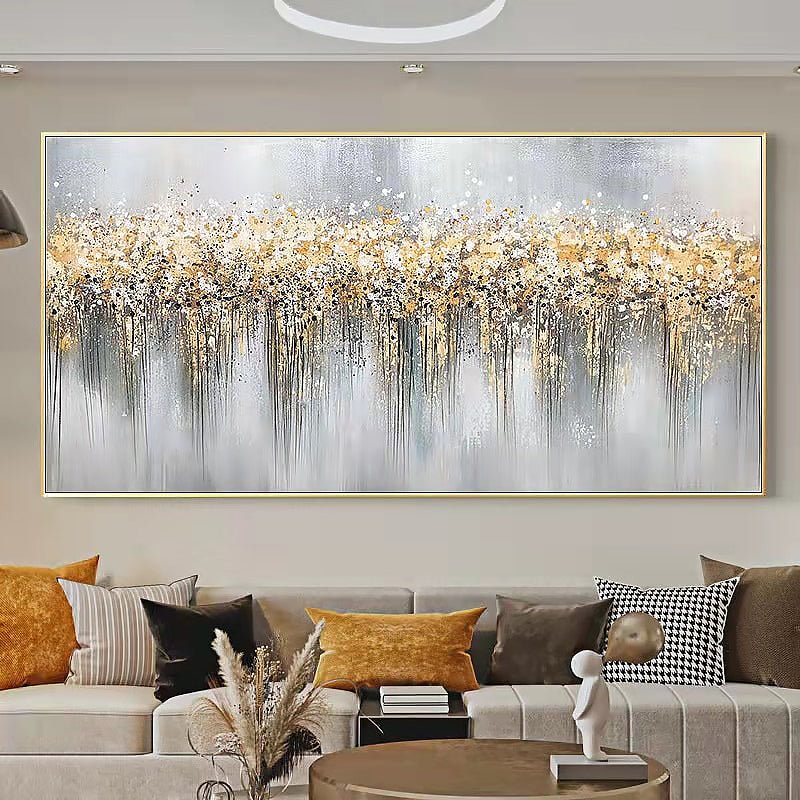 Textured Horizontal Abstract Painting on Canvas - Ideal Place Market