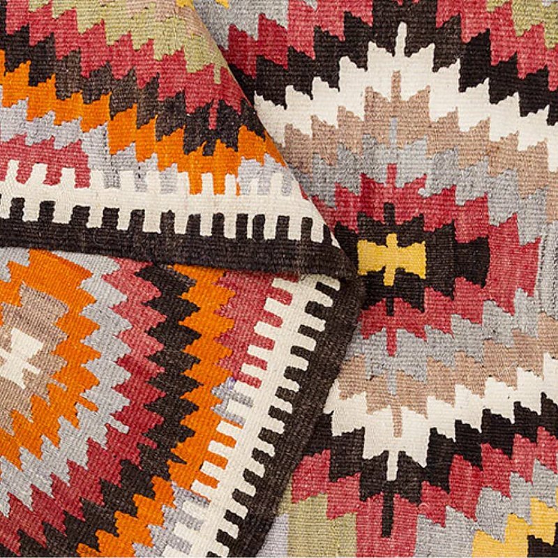 Traditional Turkish Kilim Rug Hand-Woven in 100% Wool - Ideal Place Market