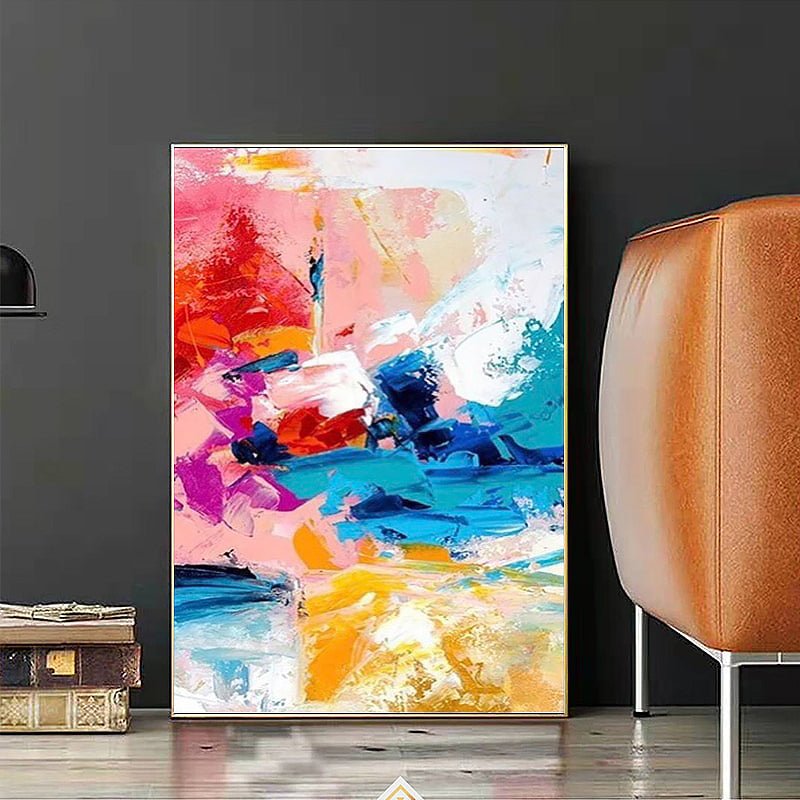 Vibrant 100% Hand-Painted Abstract Painting on Canvas - Ideal Place Market