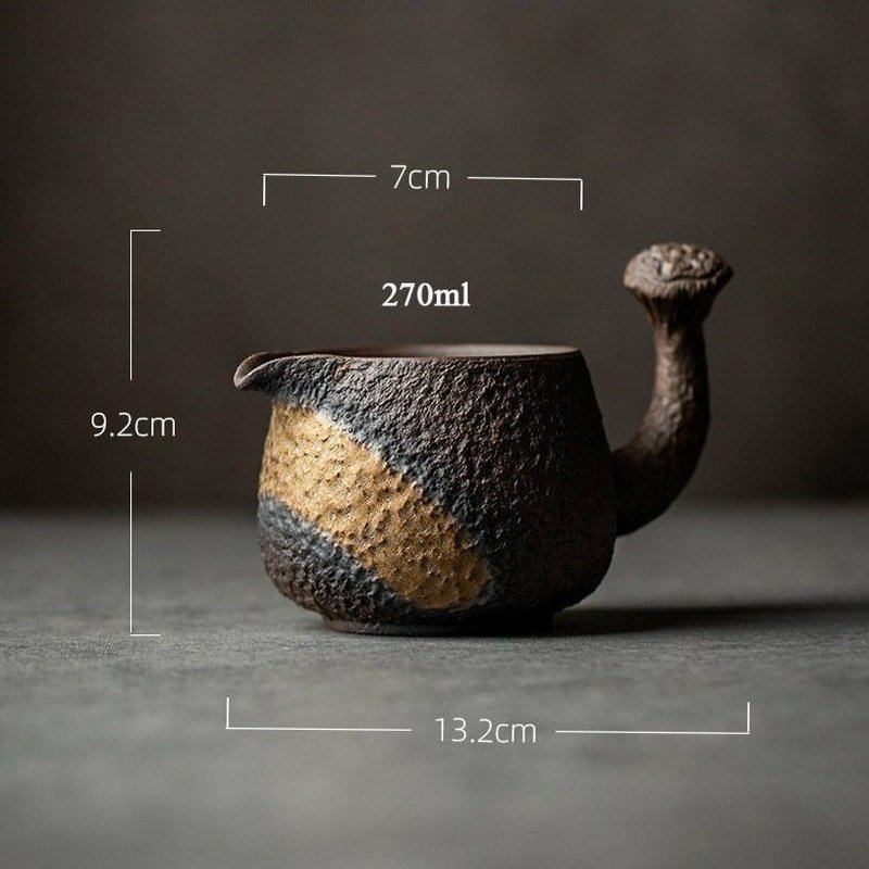 Weathered Bronze/Gold Textured Japanese Ceramic Tea Pitcher in 3 Styles - Ideal Place Market