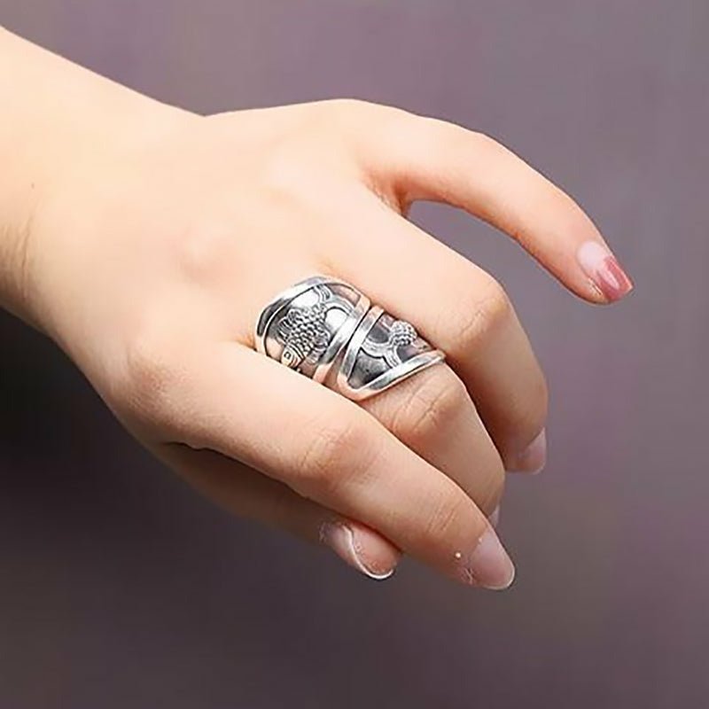 Women's Pure S999 Silver Koi Ring - Adjustable - Ideal Place Market