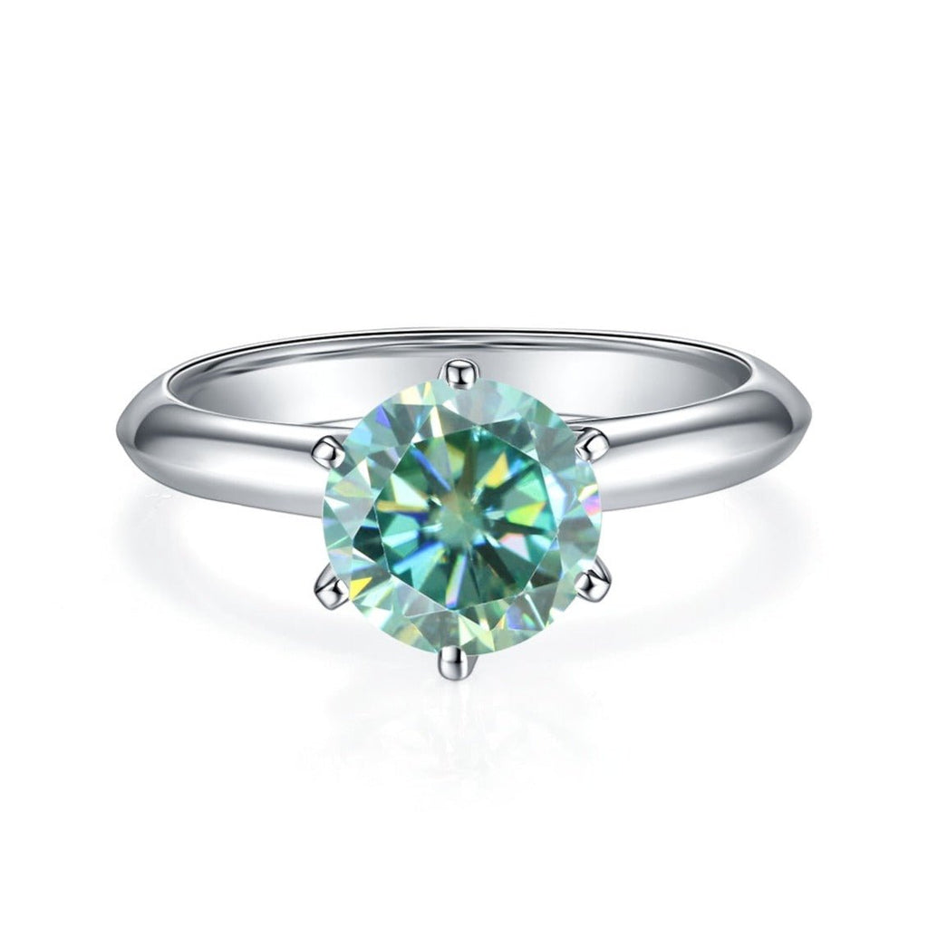 Women's Sea Green Moissanite Ring 0.5-3ct in 10k, 14k, or 18k - Ideal Place Market