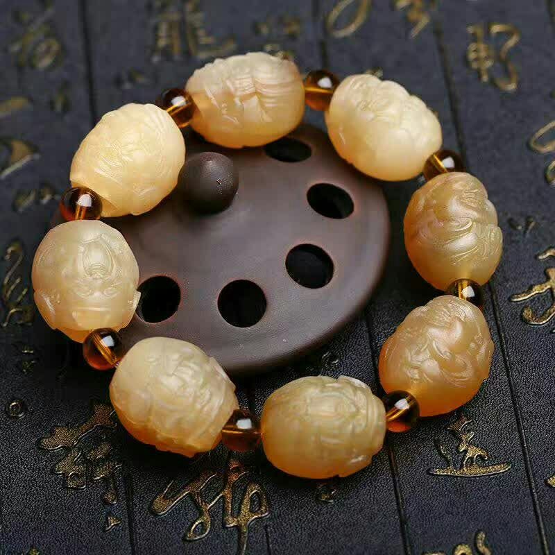 WOW! Hand Carved Sheep Horn Beaded Bracelet - 5 Themes - Ideal Place Market