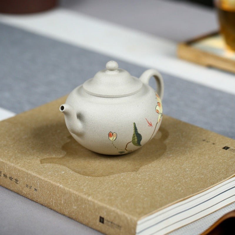 Yellow Lotus Handmade & Painted Xi Shi Yixing Teapot 190ml - Ideal Place Market