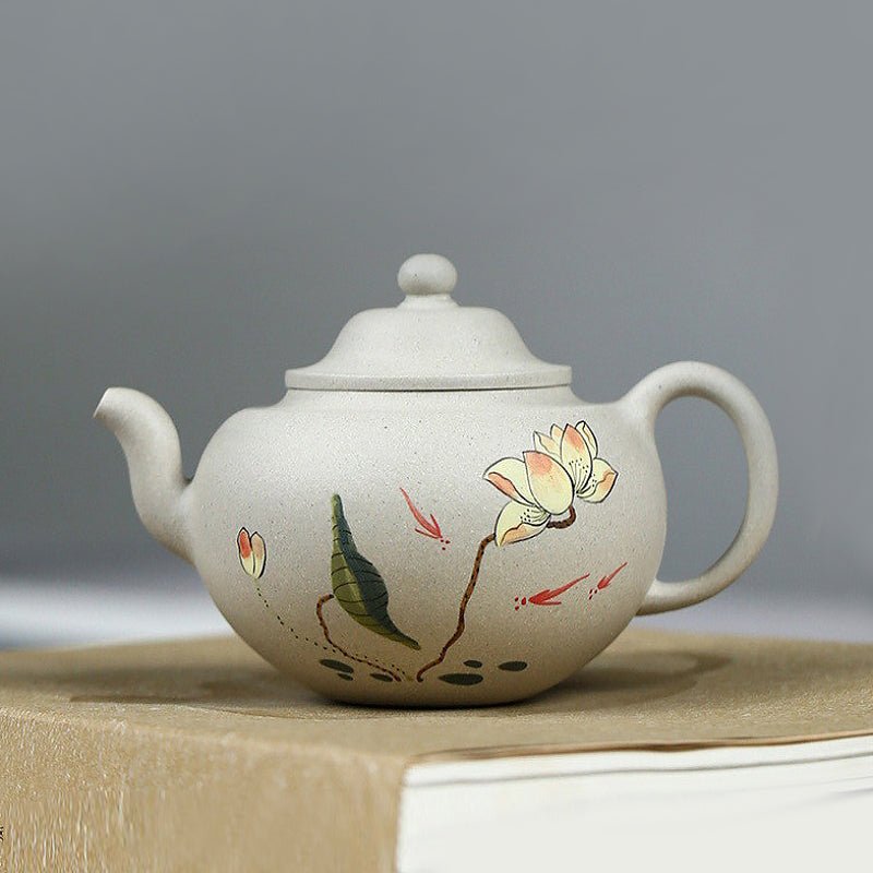 Yellow Lotus Handmade & Painted Xi Shi Yixing Teapot 190ml - Ideal Place Market